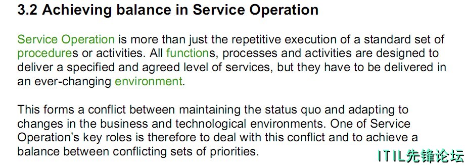 SO 3.2 Achieving balance in Service Operation